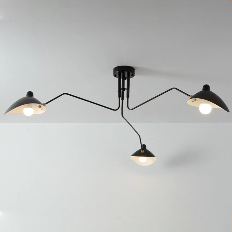 Black Metal 3-Arm Ceiling Lamp - Adjustable - Modern Style - Image 3