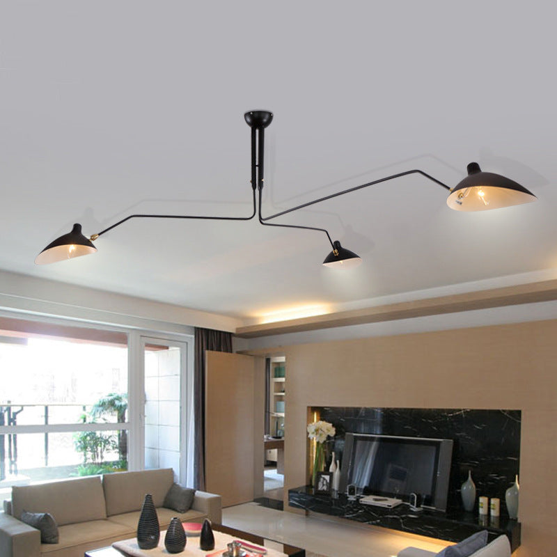 Black Metal 3-Arm Ceiling Lamp - Adjustable - Modern Style - Image 4