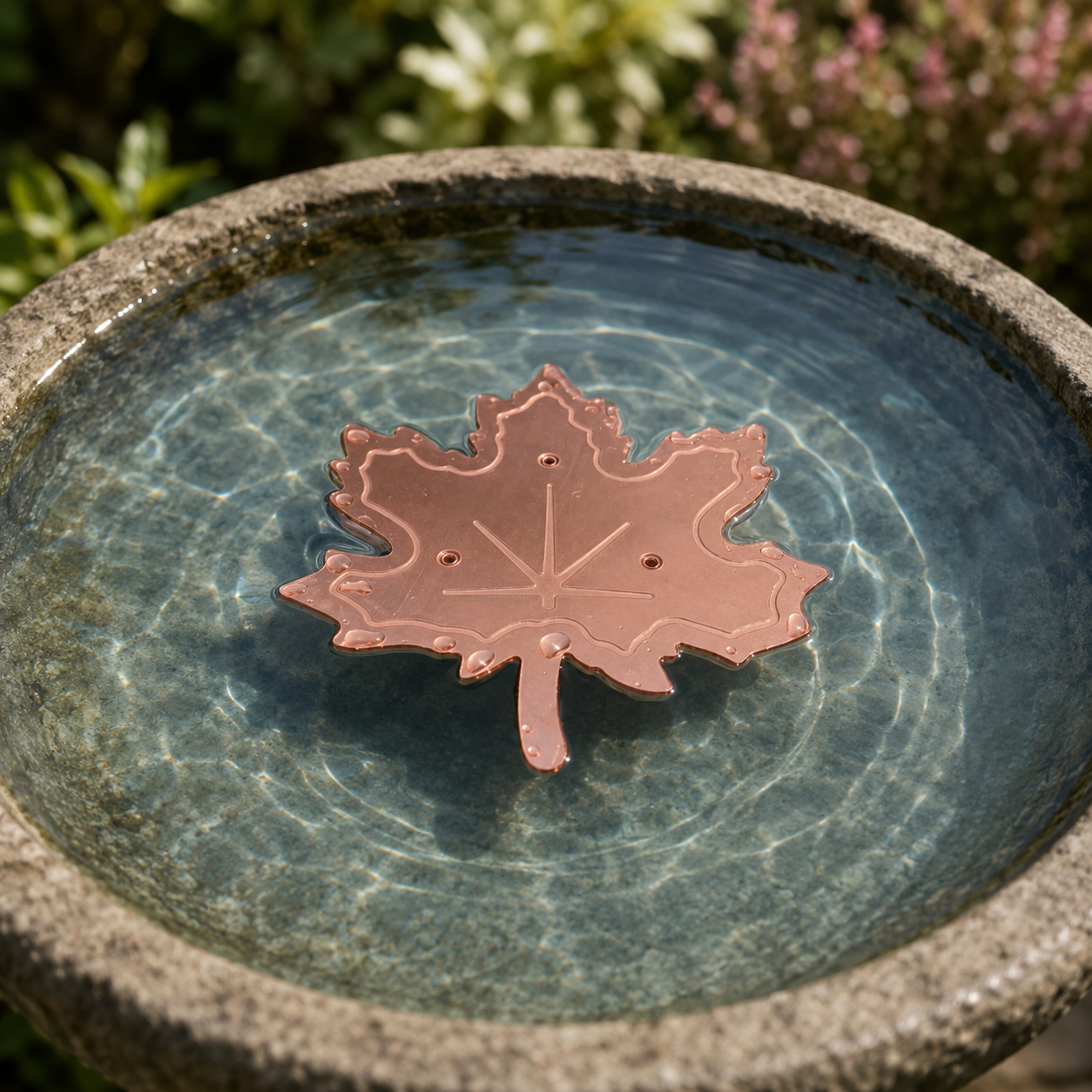 Bloomara – Pure Copper Bird Bath Purifier Disc, Algae Control Flower