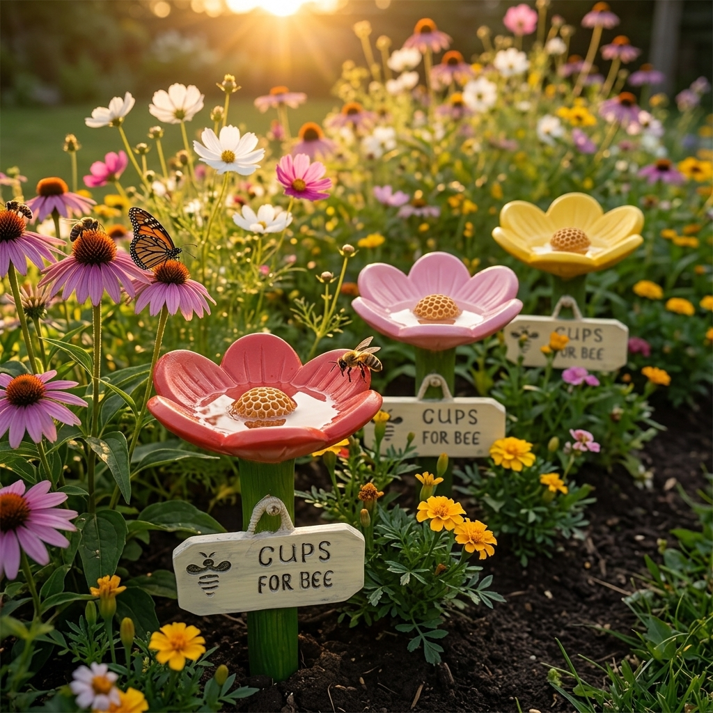 Bloomsip – Flower Shaped Bee Watering Station