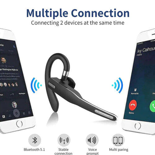 Bluetooth 5.1 Noise Cancelling Headset with Dual Mics for Men