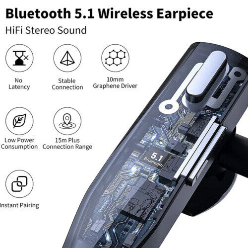 Bluetooth 5.1 Noise Cancelling Headset with Dual Mics for Men