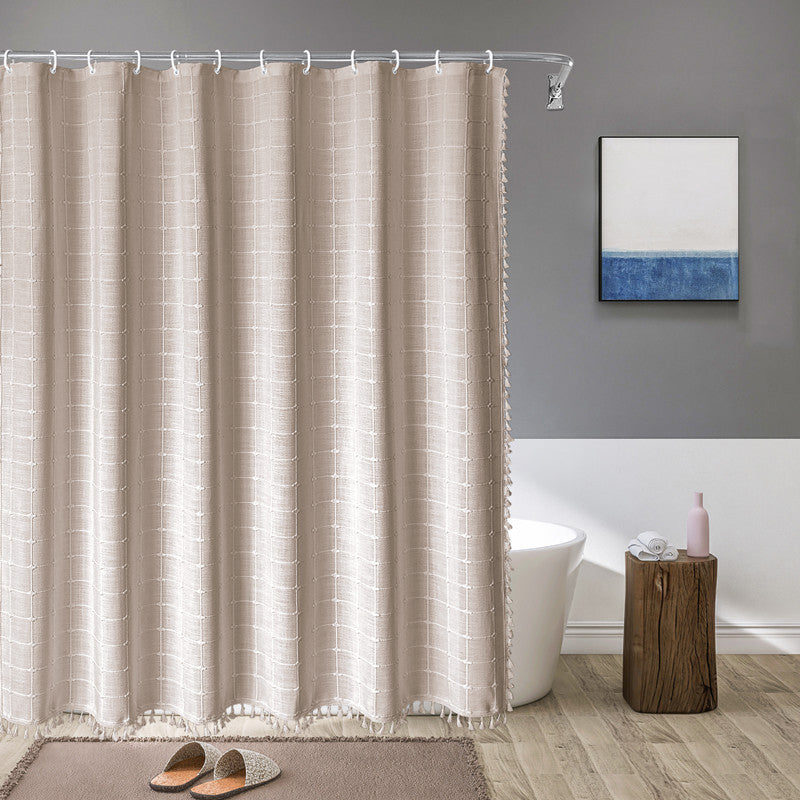 Bohemian Farmhouse Waterproof Linen Shower Curtain