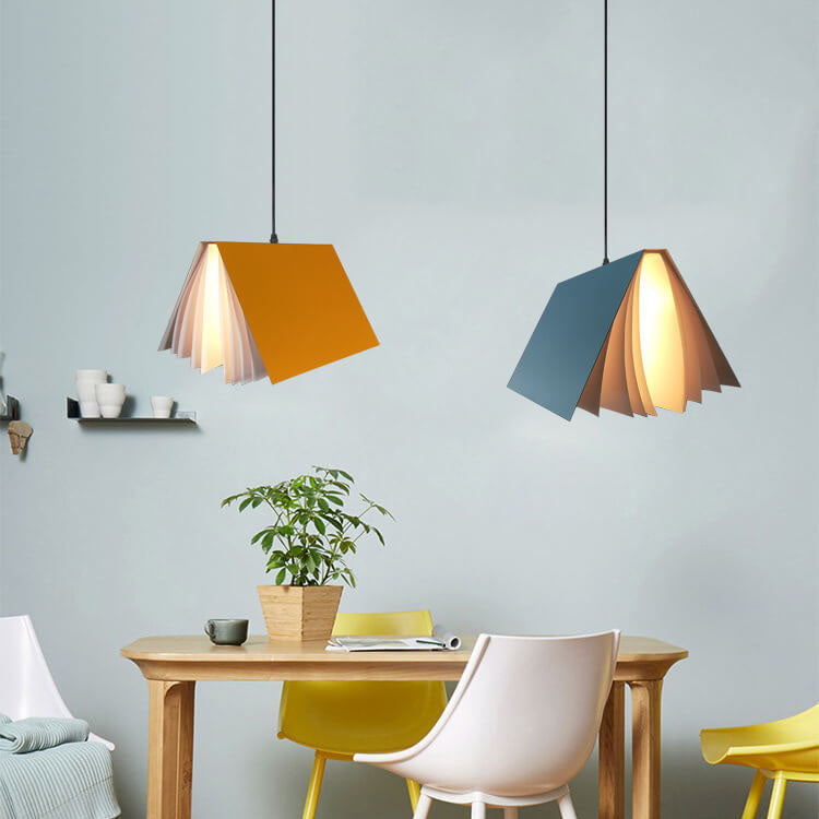 Book Pendant Light - Metal & PVC Shade - Elegant Hanging Lamp - Image 4