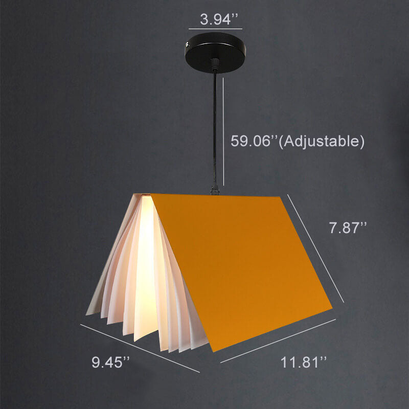 Book Pendant Light - Metal & PVC Shade - Elegant Hanging Lamp - Image 5