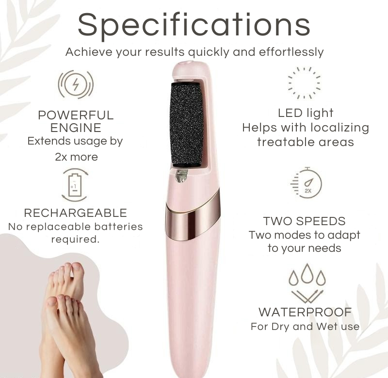 Callus Remover | Quartz Crystal Rollers | Waterproof & Rechargeable | CallusPro