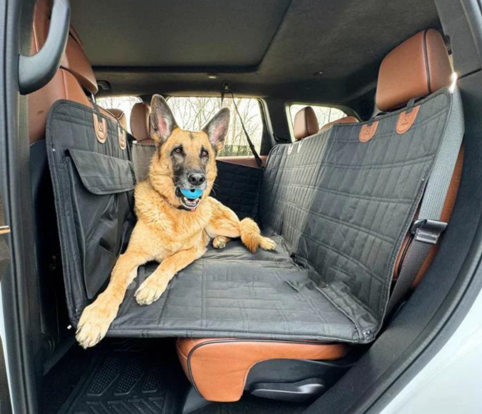 Car Seat Protector for Dogs | Water-Repellent Rear Bench Seat Cover Mat | PawGuard