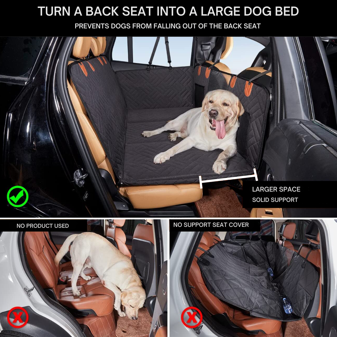 Car Seat Protector for Dogs | Water-Repellent Rear Bench Seat Cover Mat | PawGuard