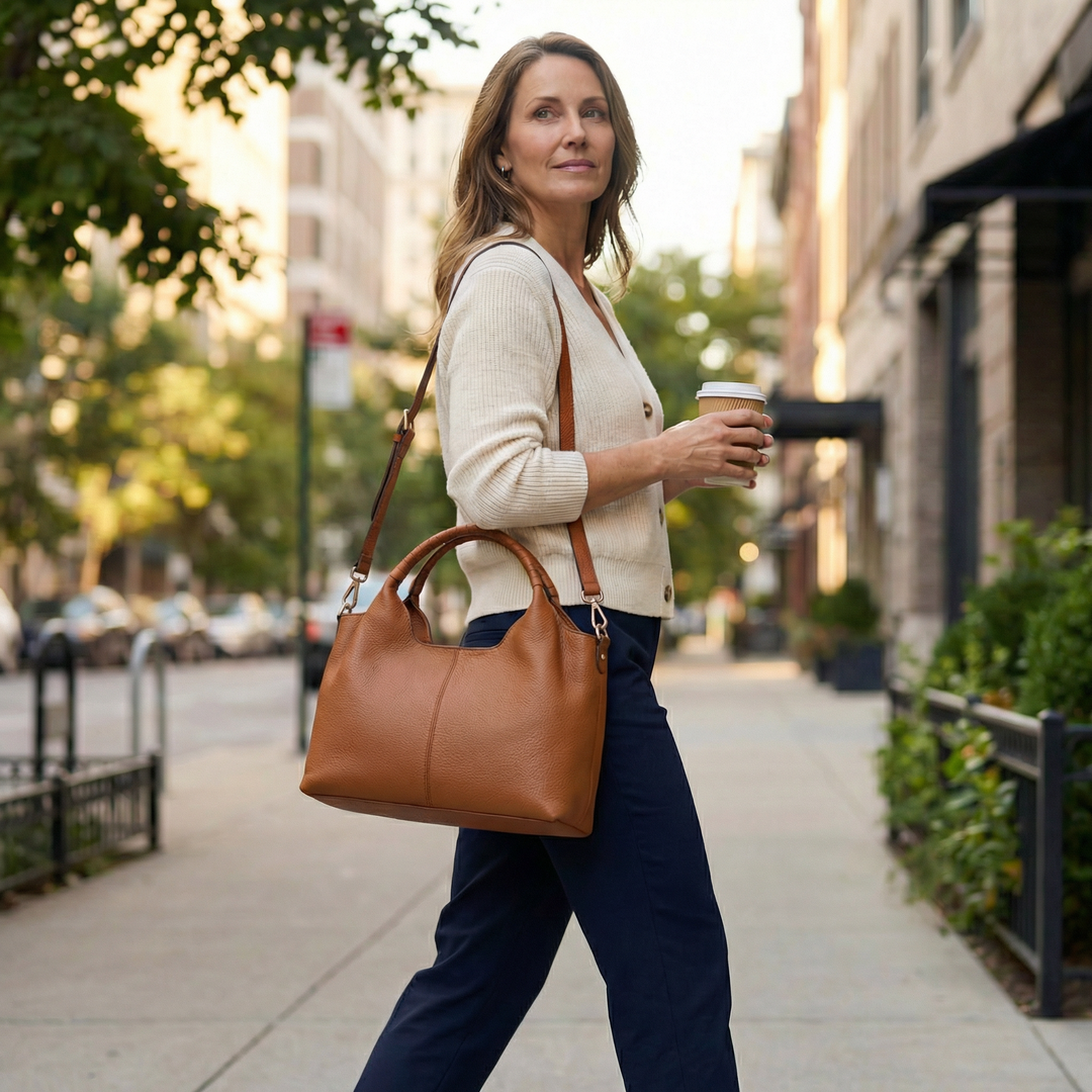 Carrina Soft Leather Everyday Hobo Bag