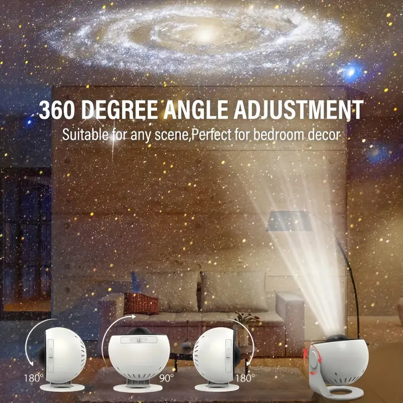 Celestial Dreams: 360° Planetarium Galaxy Projector - Full-Room Coverage