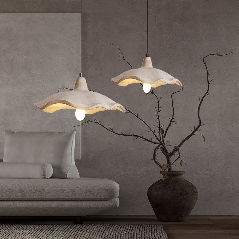 Cement Flower Pendant Light - Modern Rustic Style - Single Light - Image 2
