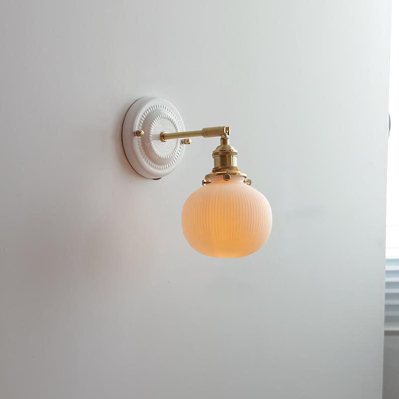 Ceramic and Brass Wall Light - Vintage Japanese Style - E27 Socket - Image 11