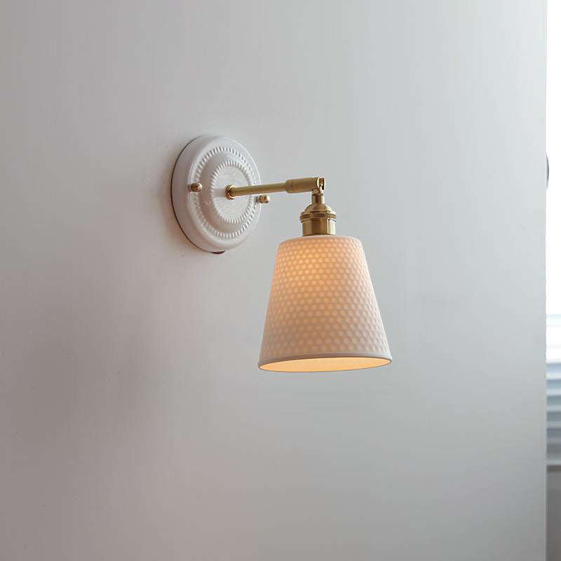 Ceramic and Brass Wall Light - Vintage Japanese Style - E27 Socket - Image 12