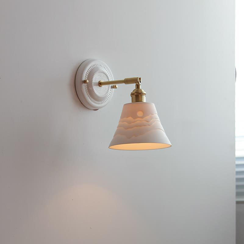 Ceramic and Brass Wall Light - Vintage Japanese Style - E27 Socket - Image 13