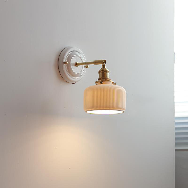Ceramic and Brass Wall Light - Vintage Japanese Style - E27 Socket - Image 14