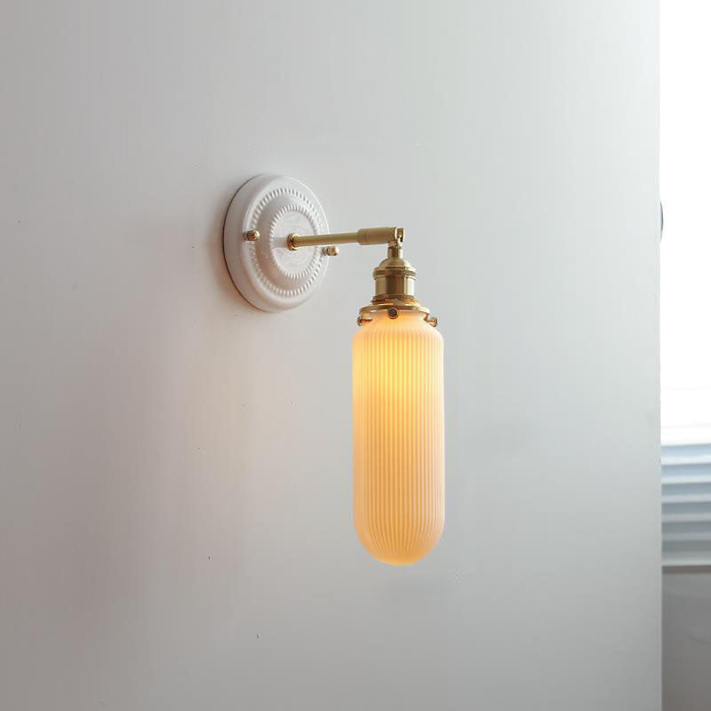 Ceramic and Brass Wall Light - Vintage Japanese Style - E27 Socket - Image 15