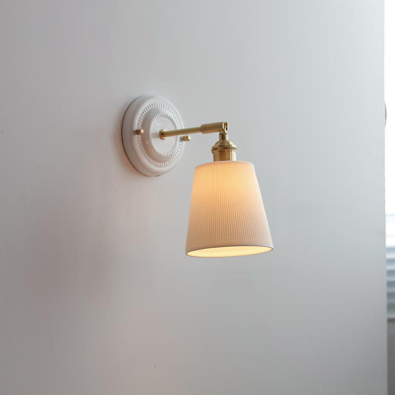 Ceramic and Brass Wall Light - Vintage Japanese Style - E27 Socket - Image 7