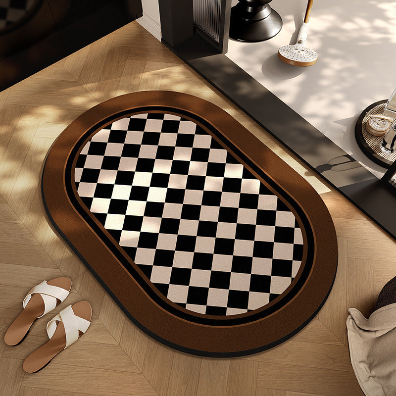 Checkerboard Patterned Entryway Mat