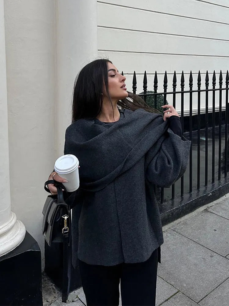 Chic Warm Asymmetric Poncho