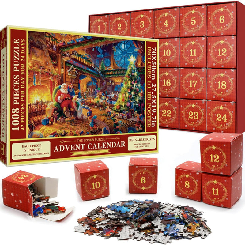 Christmas Jigsaw Puzzle Advent Calendar - 24-Day Countdown