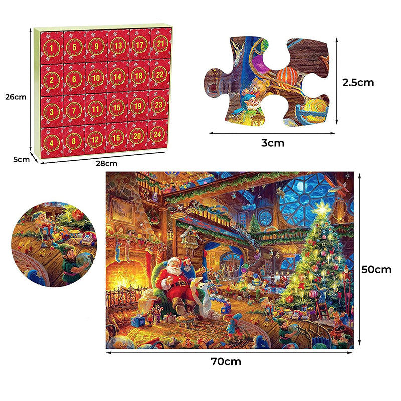 Christmas Jigsaw Puzzle Advent Calendar - 24-Day Countdown