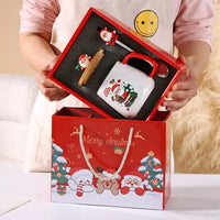 Christmas Mug in Gift Box - Ceramic Mug with Lid and Spoon