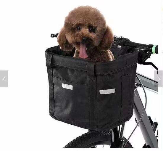 Collapsible Insulated Front Bike Basket with Quick-Release Mount and Waterproof Liner