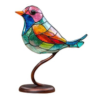 Colorful Birds on Branch Desktop Ornaments