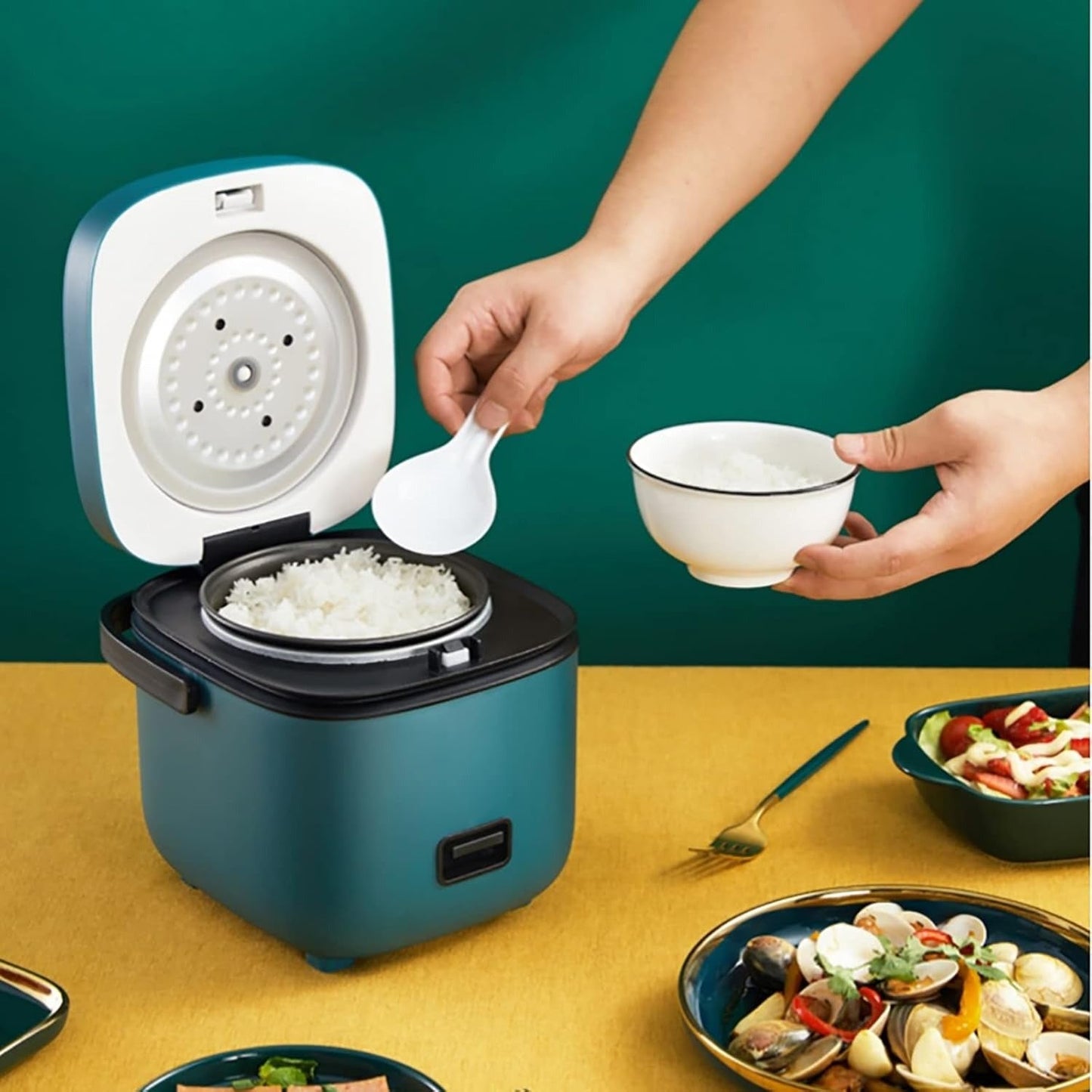 Compact 1-2 Person Mini Rice Cooker & Multi-Function Steamer
