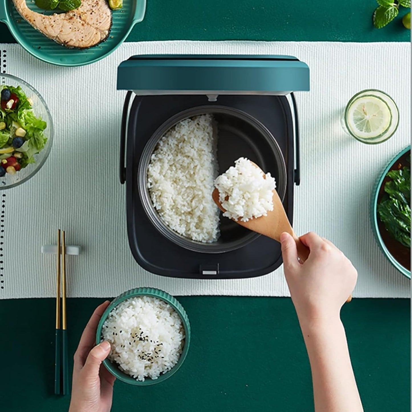 Compact 1-2 Person Mini Rice Cooker & Multi-Function Steamer