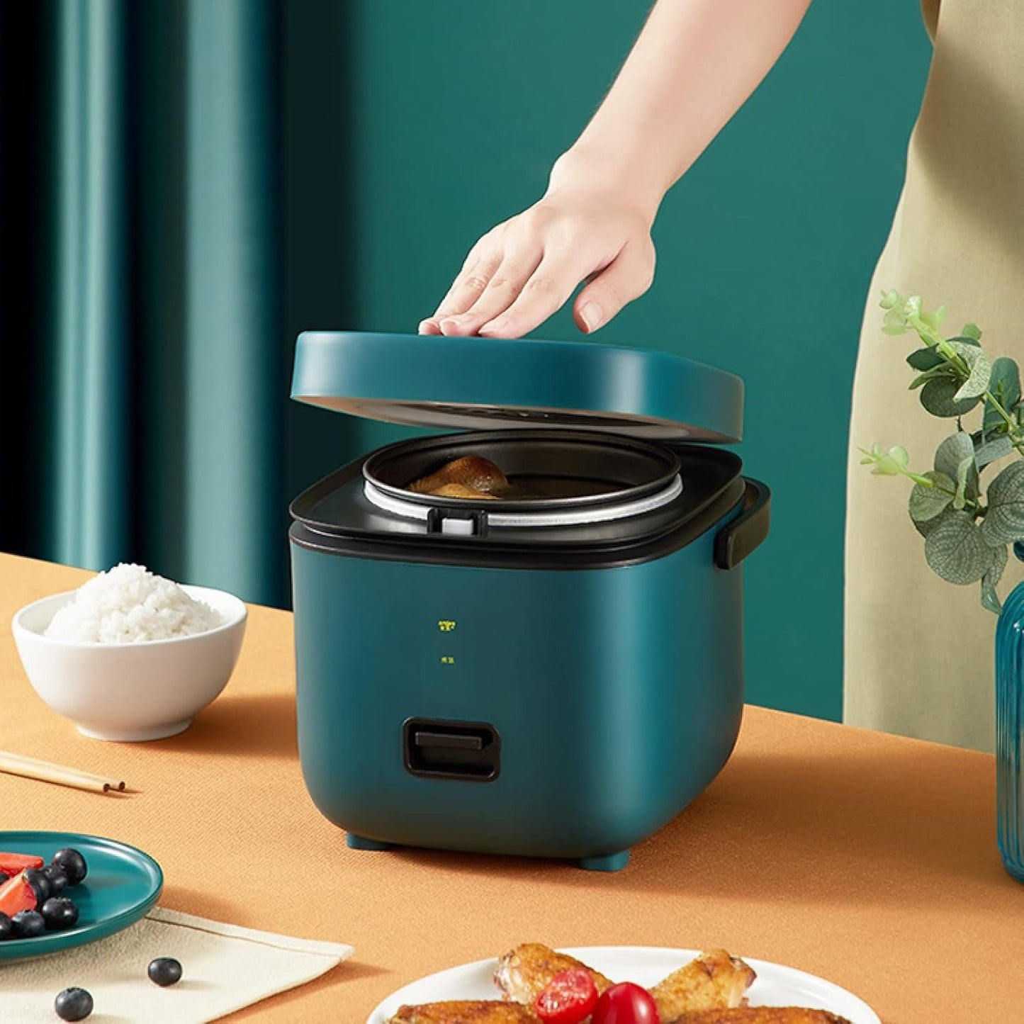Compact 1-2 Person Mini Rice Cooker & Multi-Function Steamer
