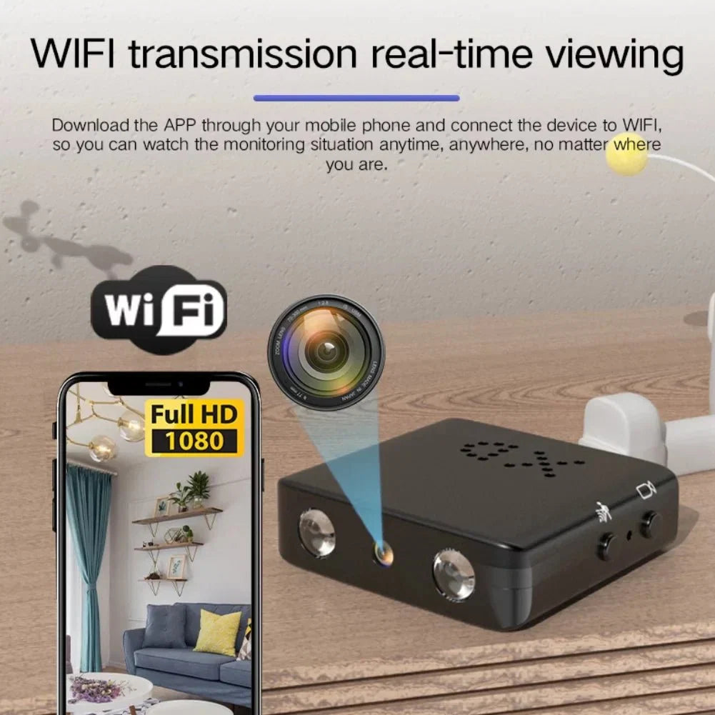 Compact Micro HD Wi-Fi Camera with Audio and Night Vision
