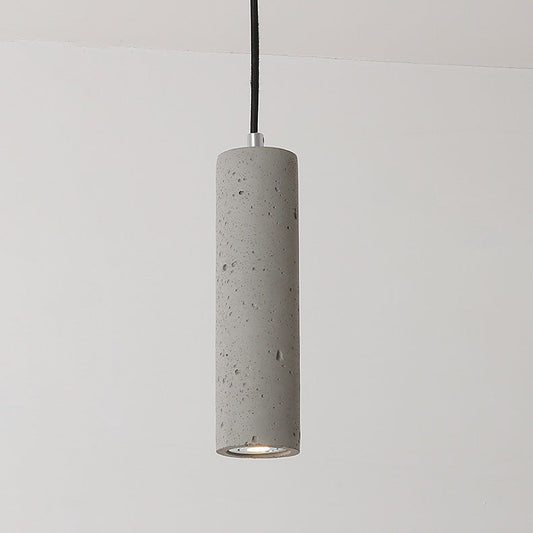 Concrete Cylinder Pendant Light - Minimalist Industrial Hanging Lamp - Image 1
