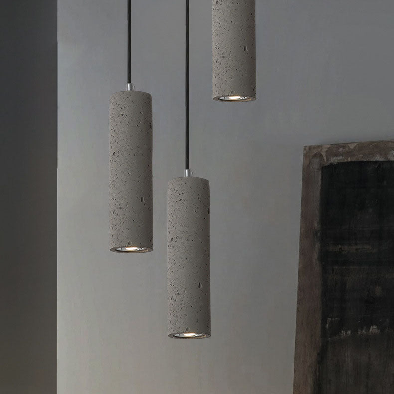Concrete Cylinder Pendant Light - Minimalist Industrial Hanging Lamp - Image 4