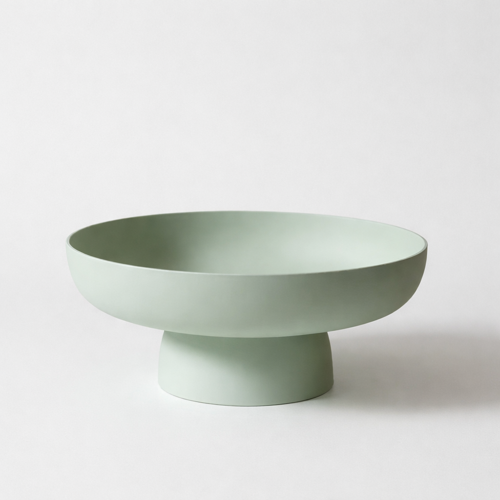 Contemporary Pedestal Fruit Bowl with Elevated Base and Wide Interior