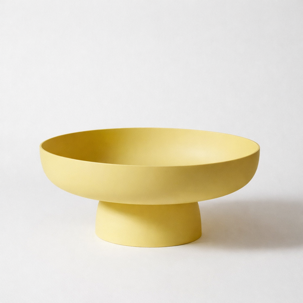 Contemporary Pedestal Fruit Bowl with Elevated Base and Wide Interior