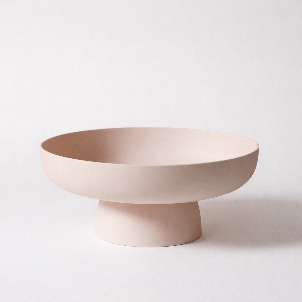 Contemporary Pedestal Fruit Bowl with Elevated Base and Wide Interior