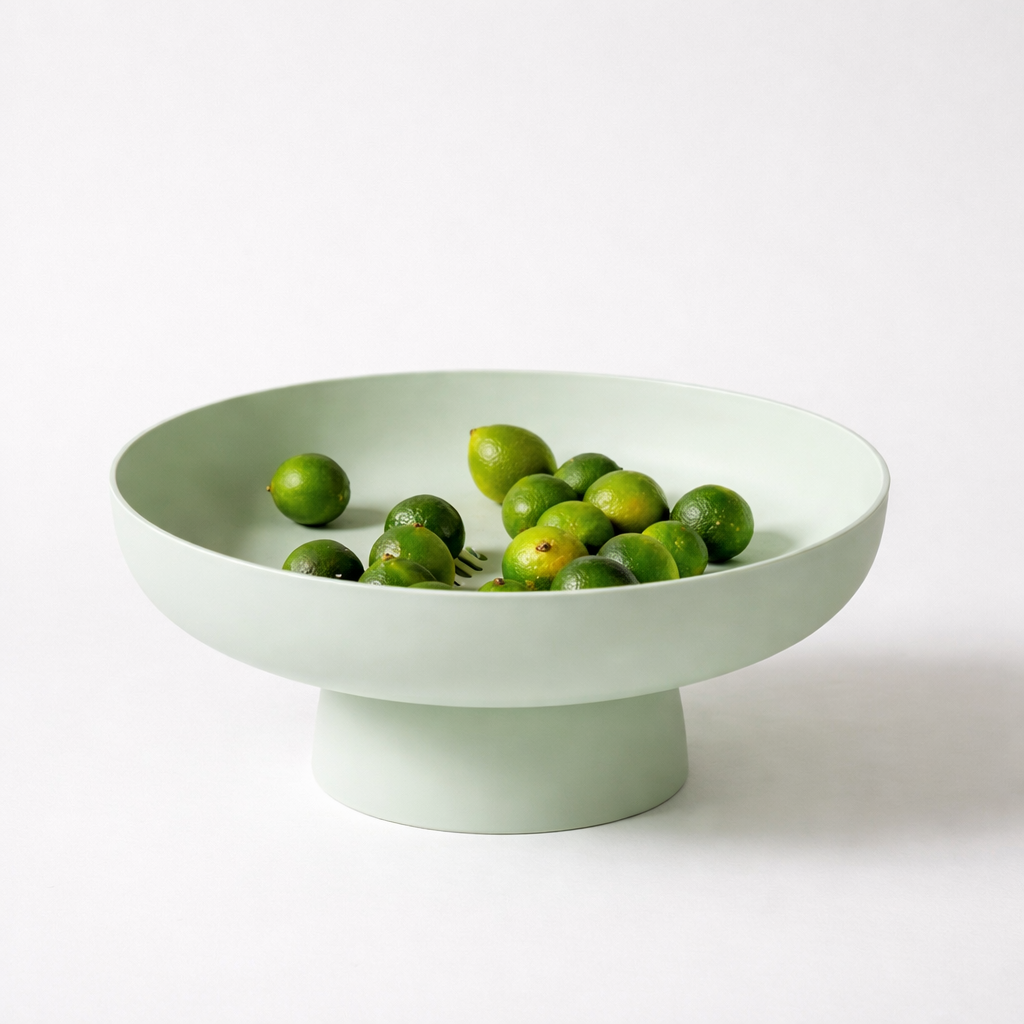 Contemporary Pedestal Fruit Bowl with Elevated Base and Wide Interior