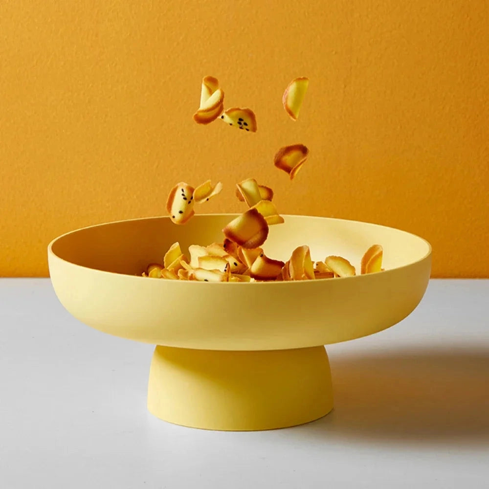 Contemporary Pedestal Fruit Bowl with Elevated Base and Wide Interior