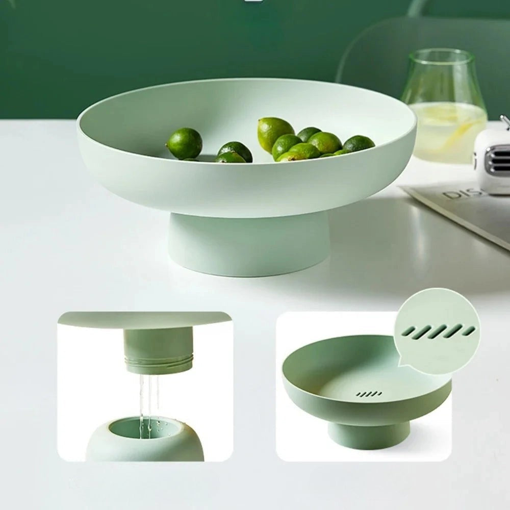 Contemporary Pedestal Fruit Bowl with Elevated Base and Wide Interior