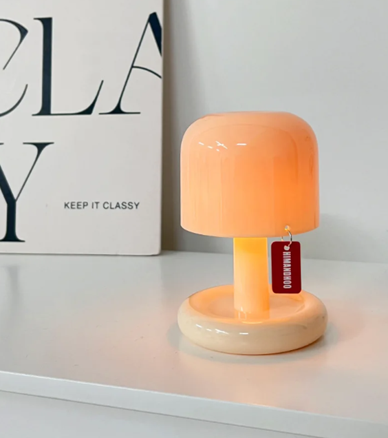 Cordless Glass Table Lamp - Modern Minimalist Accent Light - Image 1