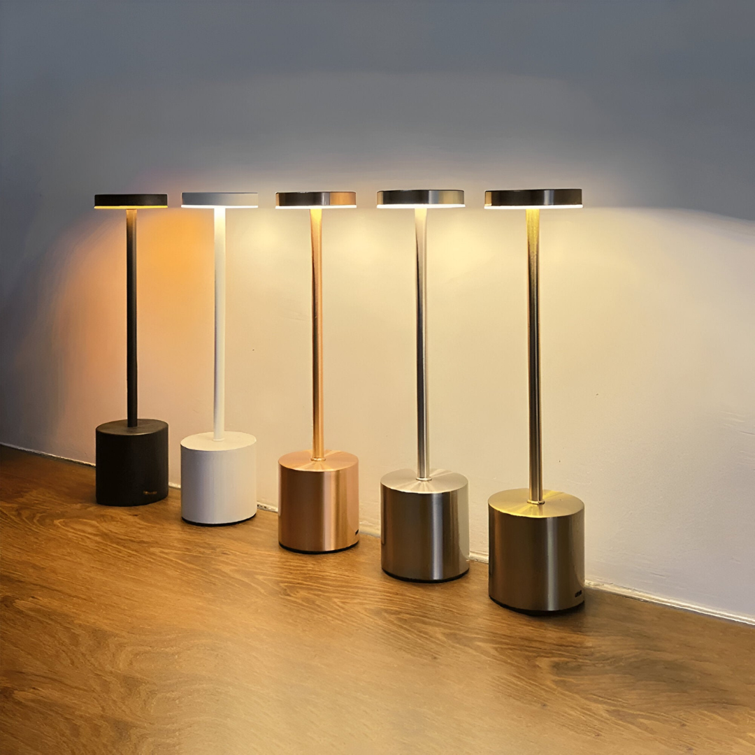 Cordless Iron LED Table Lamp - Rechargeable - Dimmable - Retro Style - Bedside Accent Light - Image 1
