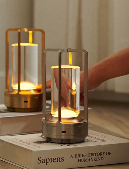 Cordless Metal Nordic LED Table Lamp with Touch Dimming