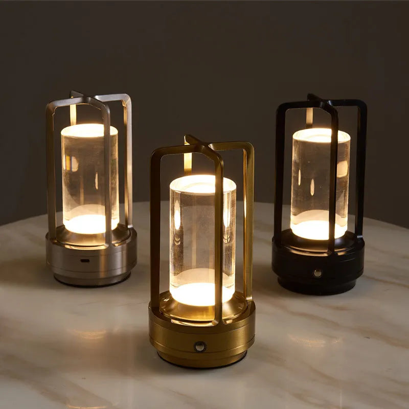 Cordless Metal Nordic LED Table Lamp with Touch Dimming