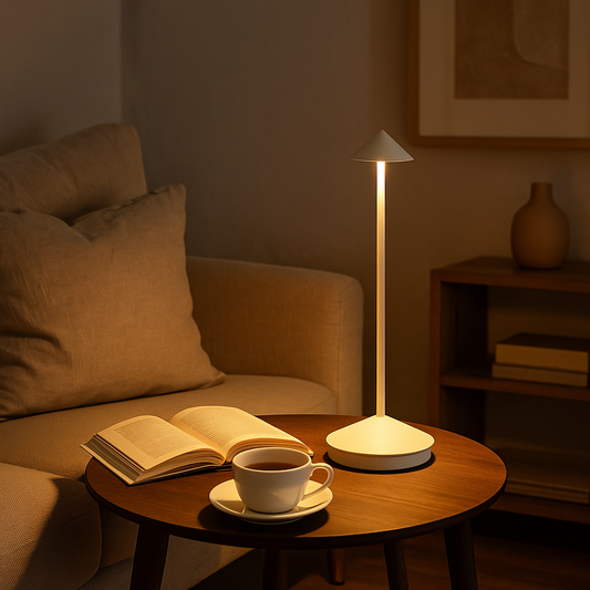 Cordless Table Lamp - Elegant Aluminum Accent Light - Dimmable - Indoor / Outdoor - Image 1