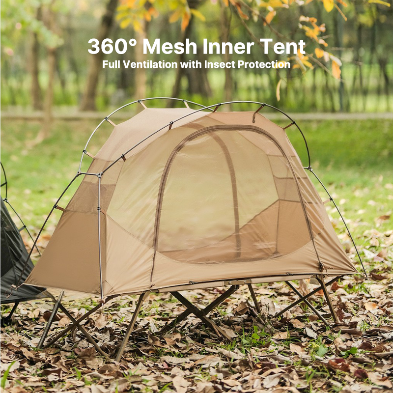 Cot-Compatible Solo Bivy Tent with Rainfly