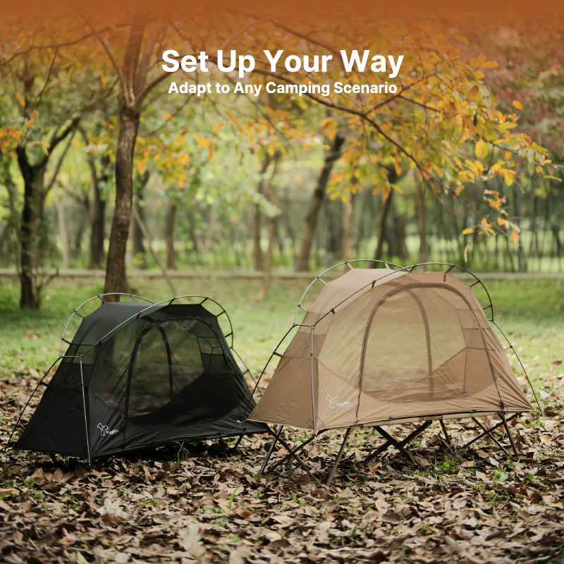 Cot-Compatible Solo Bivy Tent with Rainfly