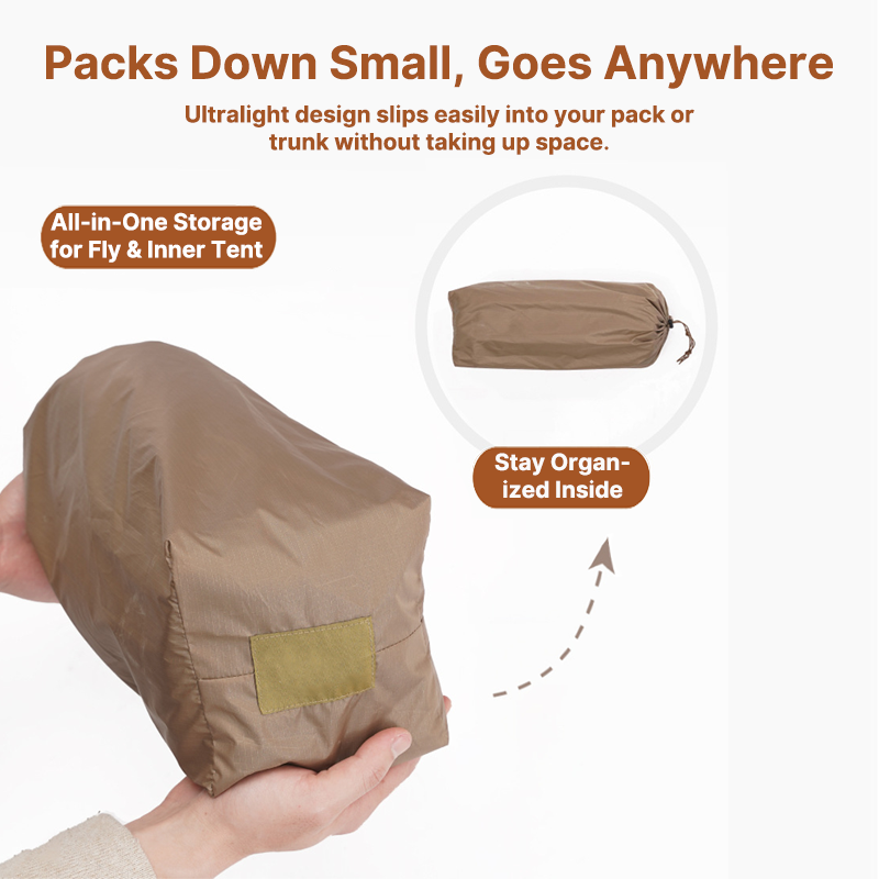 Cot-Compatible Solo Bivy Tent with Rainfly
