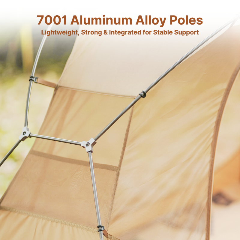 Cot-Compatible Solo Bivy Tent with Rainfly