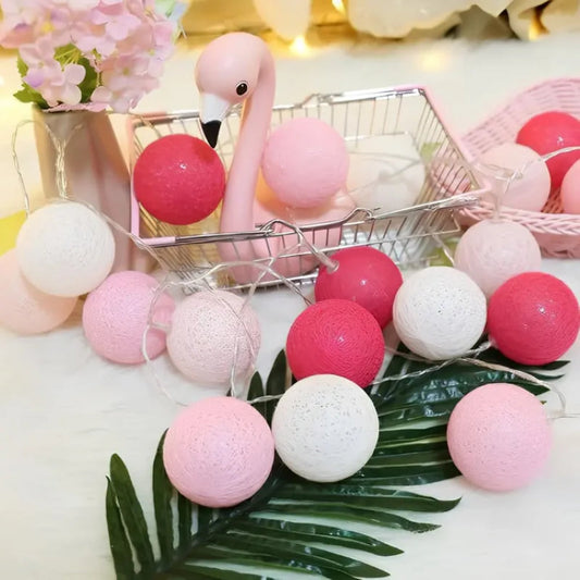 Cotton Ball String Lights Garland - Decorative LED Ambient Lighting - Image 1